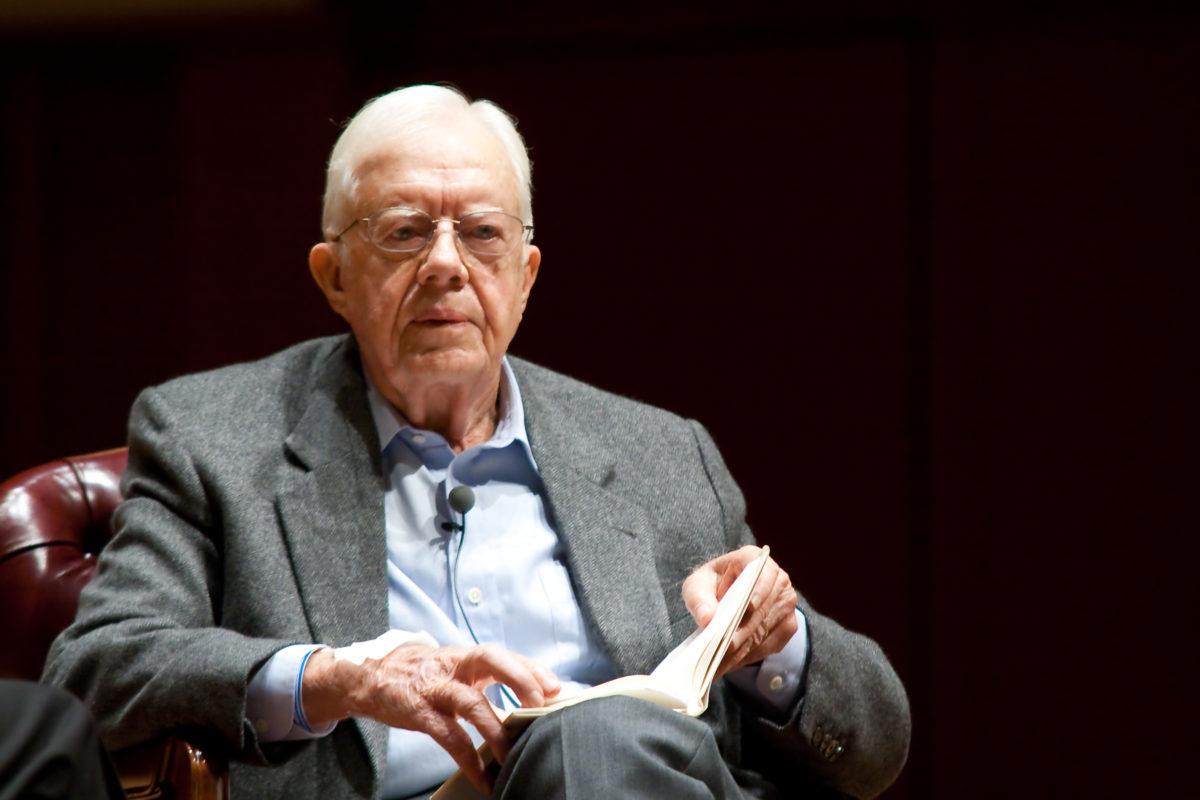 Prayers for Jimmy Carter, whose foundation has made a depressing statement.