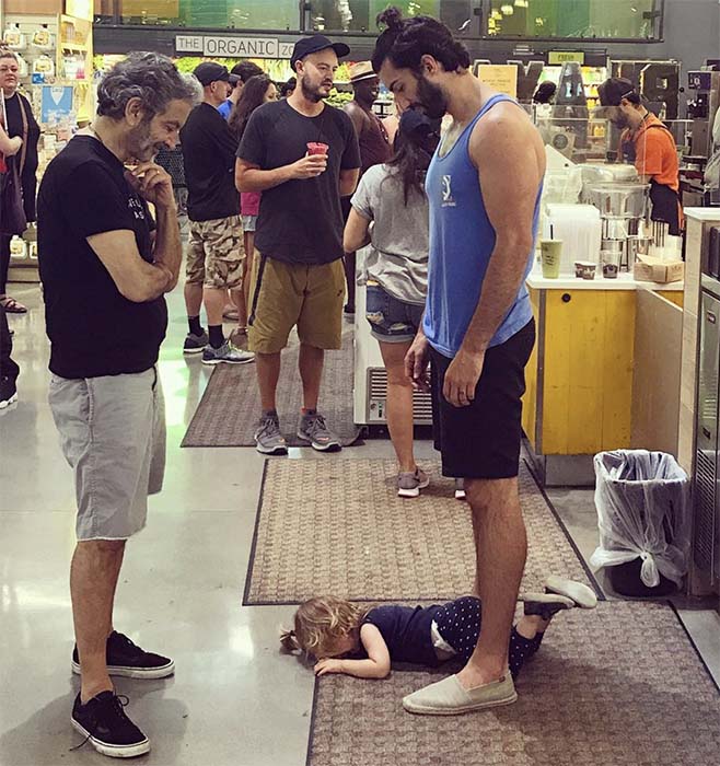 A kind father and grandfather remained calm and patient at the store, providing a safe space for a two-year-old to cry.