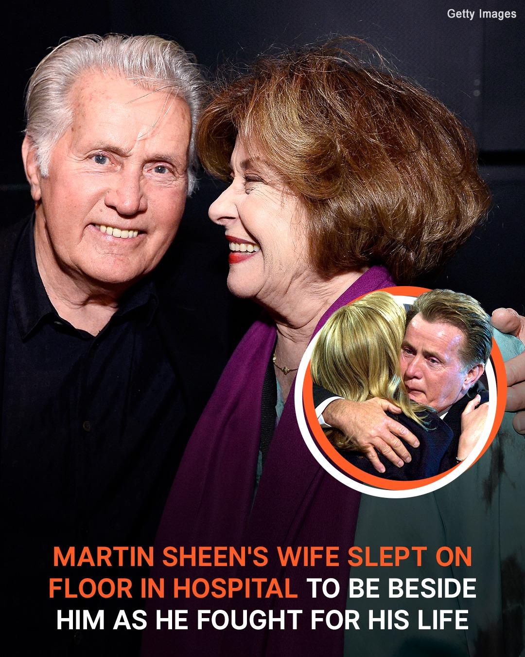 Martin Sheen made it to his 61st wedding anniversary with his wife, who had slept on the hospital floor to be by his side.